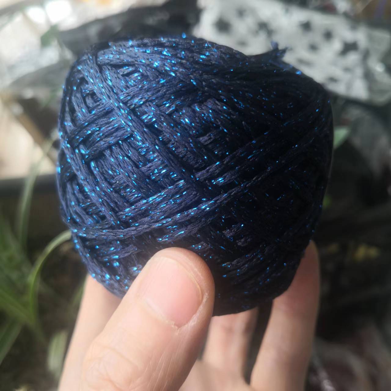 50 g/Knäuel, bunt, einzigartig, Gold, Silber, Wolle, Baumwolle, metallisch-Garn, Strang, Häkelfaden, Glitzer, handgewebte Basteltasche: Braun