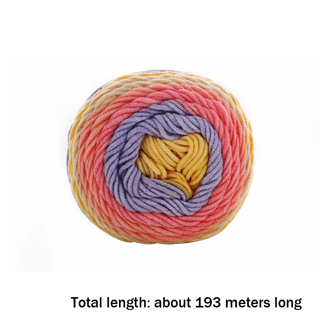 115g Rainbow Cotton Yarn Segment Dyeing 5 Strands of Milk Cotton Yarn DIY Hand knitted Sofa Cushion Pillow Yarn: A