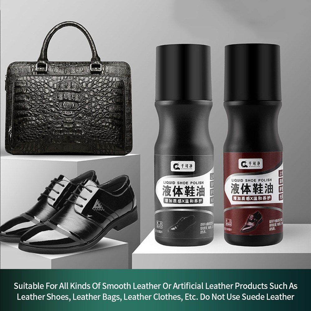 Leather Shoes Clening Liquid Shoe Polish Leather Maintenance Oil Polisher Cleaning Tool for Shoe Refurbished Changing Care Agent
