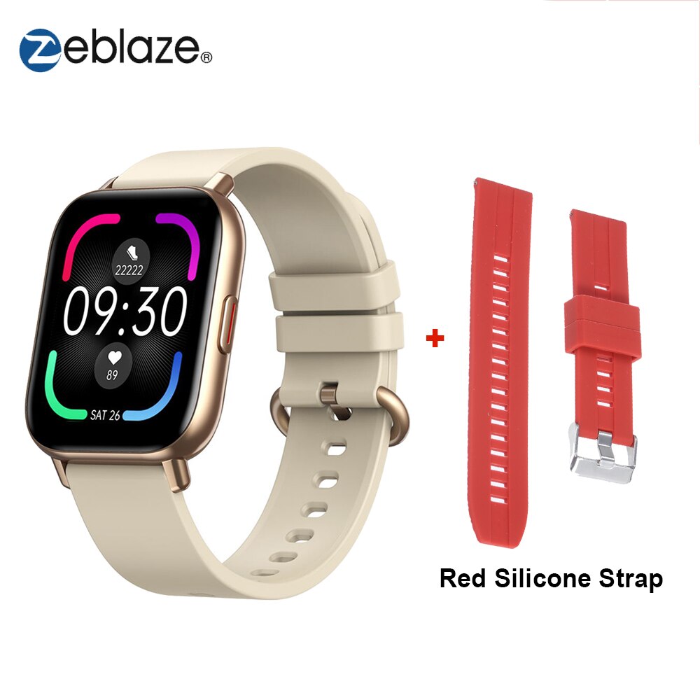 Zeblaze GTS Pro Smart Uhr Bluetooth 5,0 IP67 Wasserdichte Spo2 Ebene Smartwatch Schlaf/Herz Rate/Blutdruck Monitor uhren: Gold Red Strap