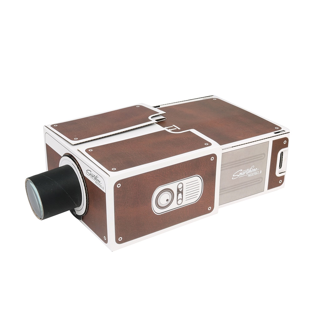 Diy 3D Kartonnen Mini Smartphone Projector Licht Verstelbare Mobiele Telefoon Projector Draagbare Cinema