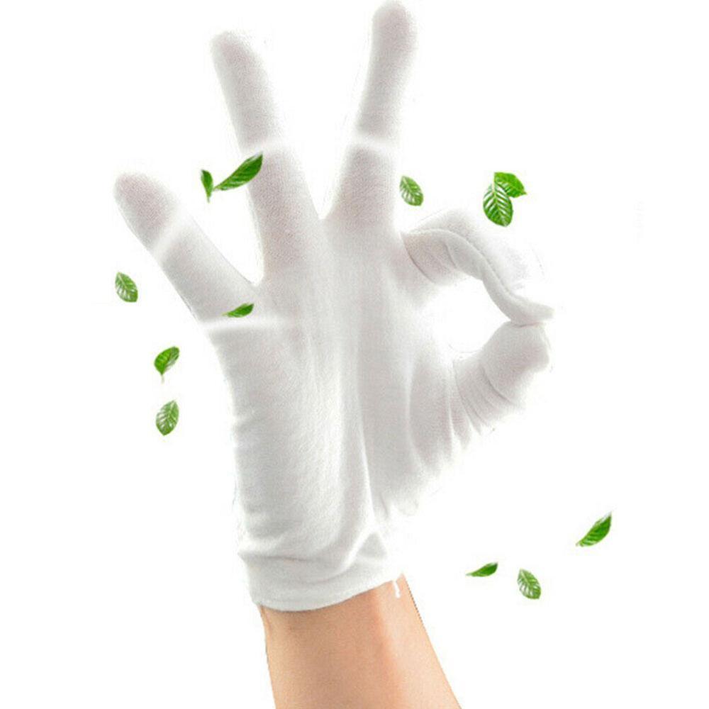 12 pairs/lot White 100% Cotton Ceremonial gloves for male female Serving / Waiters/drivers/Jewelry Gloves