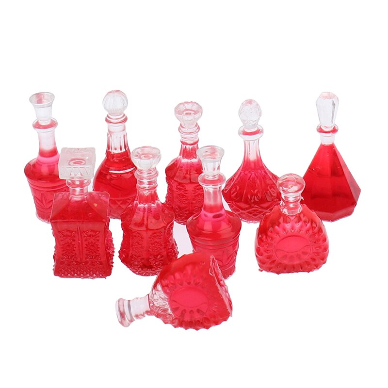 1/2/4/6/10Pcs/set 1/12 Dollhouse Miniature Accessories Mini Wine Bottle Simulation Drinks Model Toys for Doll House Decoration: HYTOY0110