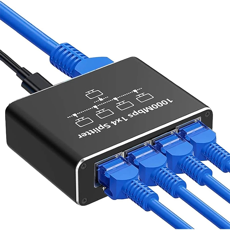 Adaptador de Extensão Gigabit Ethernet RJ45, Conector de Rede 1000Mbps para PC, Laptop, TV Box e Roteador