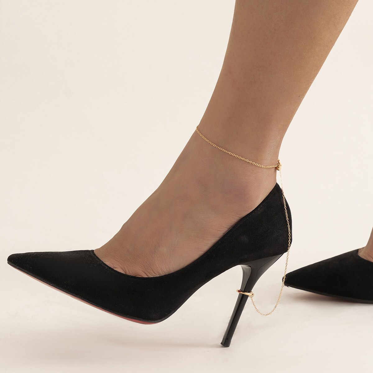 Ball Cross Chain Anklet High Heel Shoe Simple Foot Ankle Beach Foot Jewelry for Women Girls Anklet AM4221