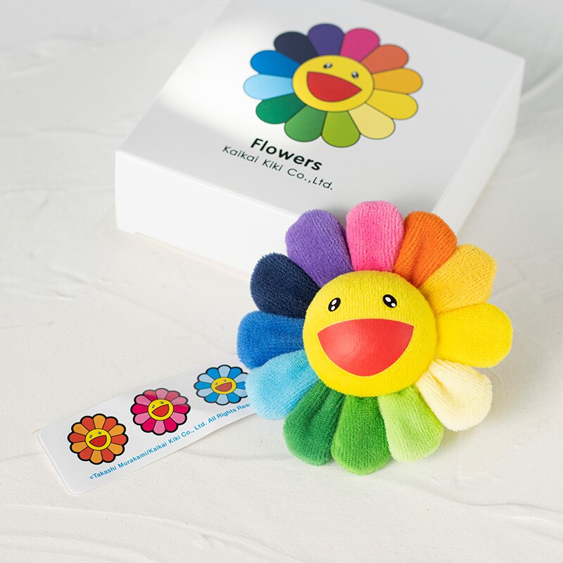 Broche de girasol japonés para Bebé y Niño, flor de arcoíris de peluche, estera de suelo juego, asiento, decoración colorida: Colorful Yellow