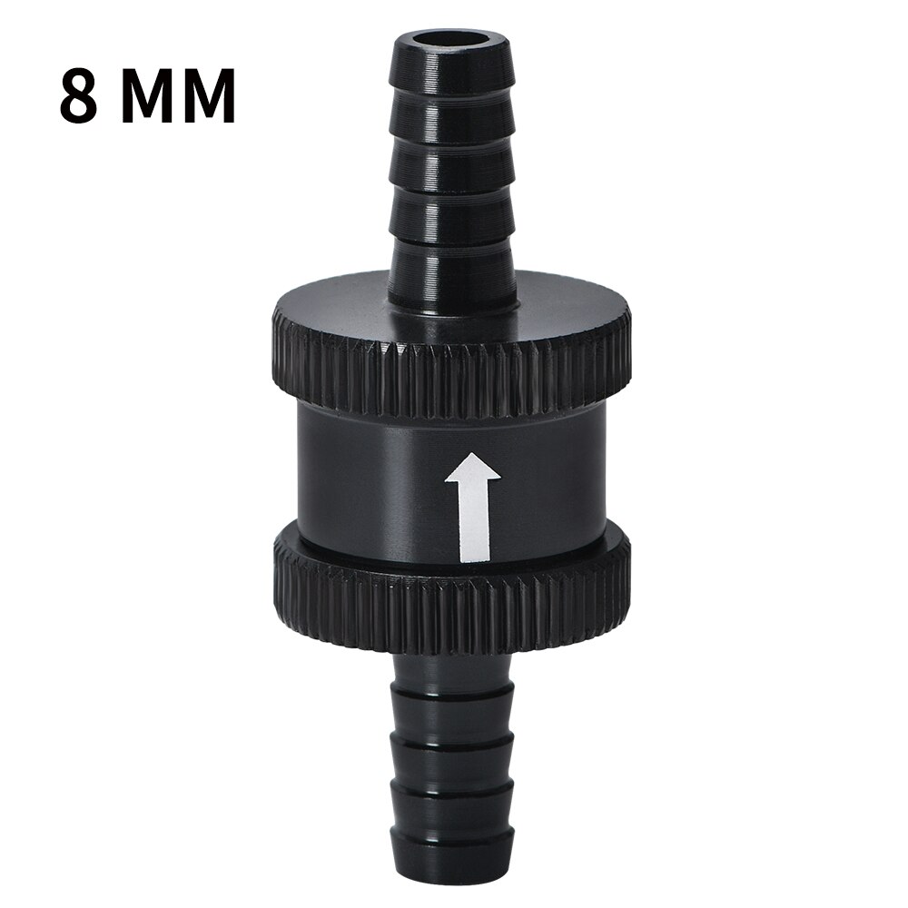 6 rozmiar 4MM / 6MM / 8MM / 10MM / 12MM / 16MM bez powrotu w jedną stronę zawór zwrotny paliwa ze stopu aluminium benzyna diesel: 8MM czarny