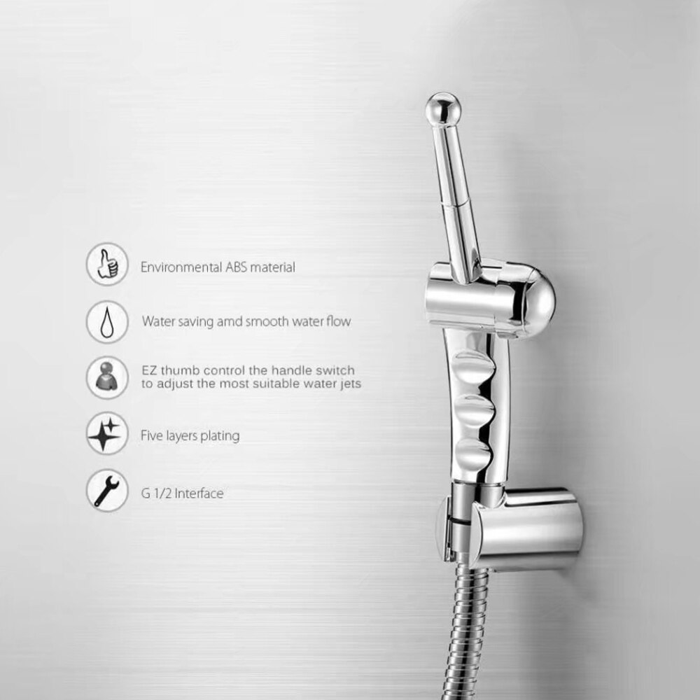 Bidet Doek Luier Sproeier, Hand Held Bidet Sproeier Set, Abs Luier Sproeier Voor Wc, , in Chroom.