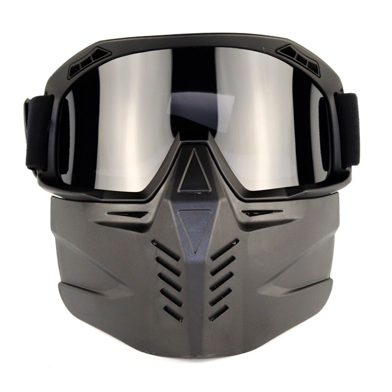 Motorhelm, fietsmasker, bril, afneembaar, waterdicht, hd anti-uv-bril, voor off-road motorcross, masker, bril: Zwartgrijs