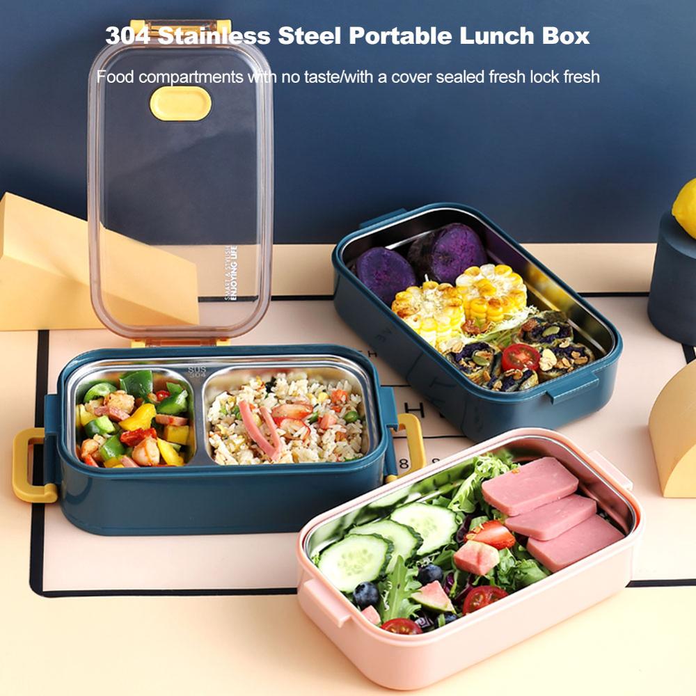Stainless Steel Double-layer Insulated Lunch Box for Workers, Divided Lunch Box, Water-filled Lunch Box, Fresh-keeping Box