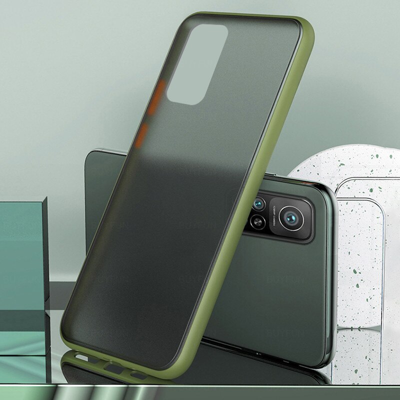 Przezroczyste matowe pokrowce na telefony dla xiaomi mi10t xiaomi xiaomi mi 10 t 10 t t10 xiaomi10t pro case silikonowe odporne na wstrząsy coque fundas: mi 10t / light green