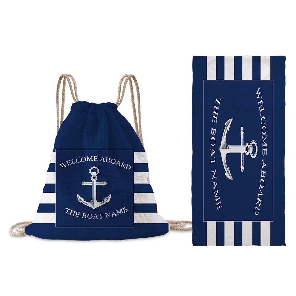 Silstar Tex – sac à dos serviette de plage Portable 2 en 1, nautique bleu, tissu délicat doux, Style jeu d'extérieur: BGT012-02