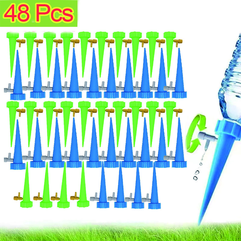 Drip Irrigation System Drip Watering Plant Water Dripper Automatic Self Watering Adjustable for Flower Plant Water Dripper: Dark Grey