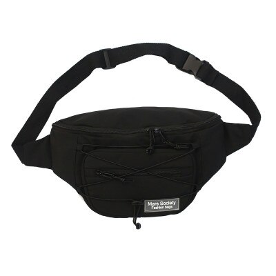 Sac banane de grande capacité unisexe, Streetwear, sac de poitrine Hip Hop, sacs banane de pour l&#39;extérieur: Black belt bag