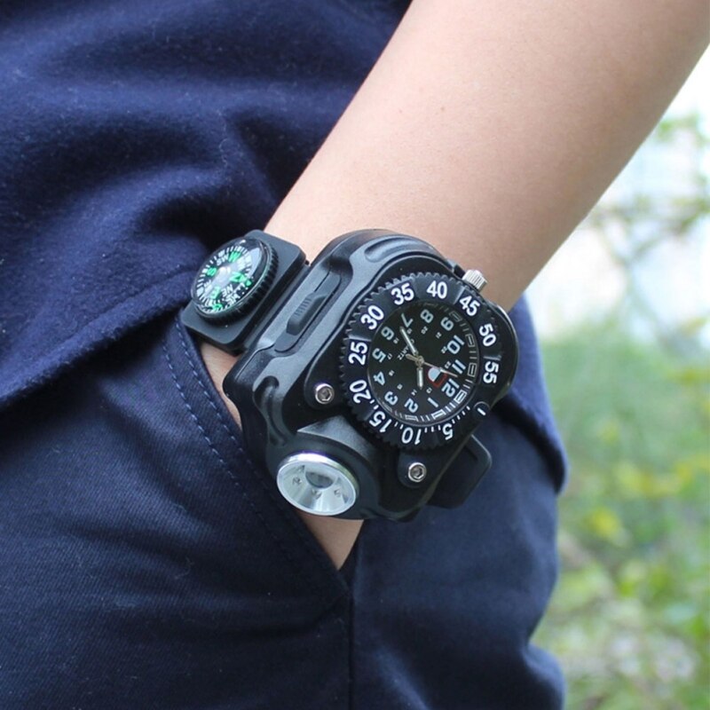 Wrist Light LED 200 Lumen Bright IPX7 Waterproof USB Rechargeable Watch Flashlight Torch Lights For Car