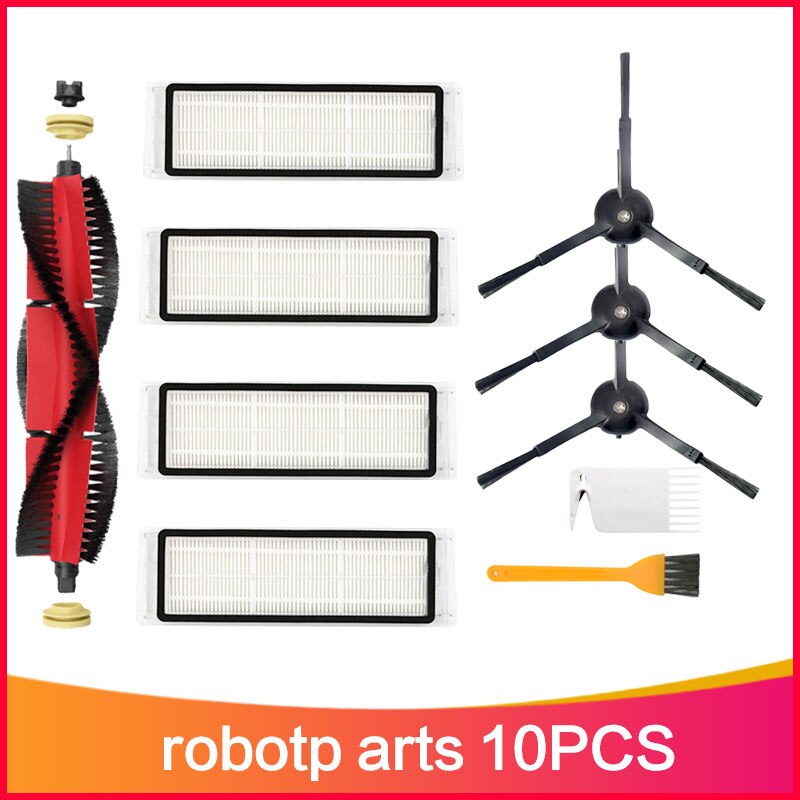 Hovedbørstedæksel sidebørster hepa filter moppe klud hjul til xiaomi roborock  s6 max robotstøvsuger best: B