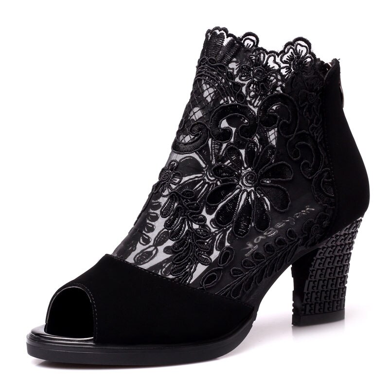 Summer Womens Mesh Sandals Open Toe Heels Big Size Women Shoes Casual Ladies Sandles Zandalias De Mujer De Moda