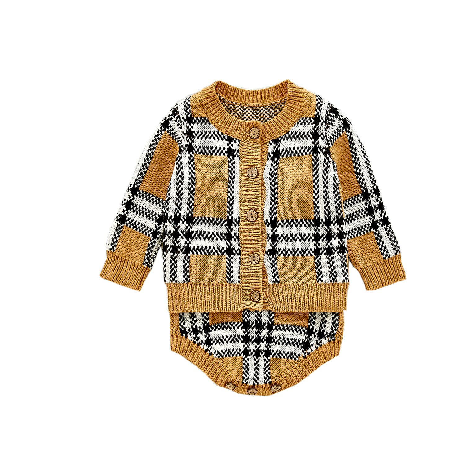 Herbst Baby Mädchen Kleidung einstellen Baby gestrickt Bodysuit einstellen Kleinkind neugeboren Baby Mädchen stricken Strickjacke Jungen Pullover Baumwolle Baby Overall