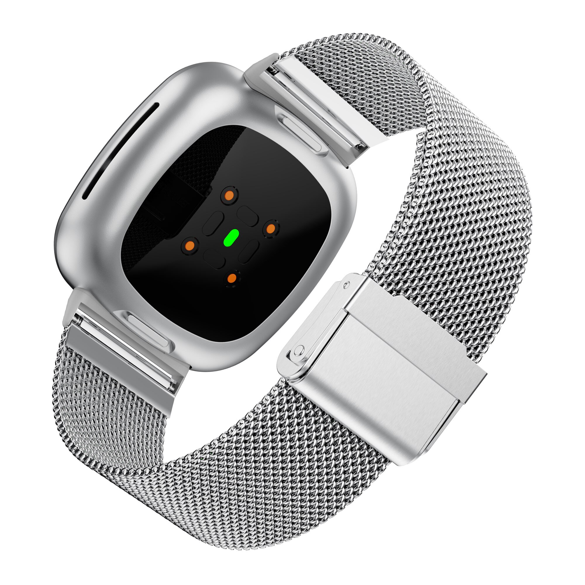 Voor Fitbit Versa 3 Rvs Metalen Fitbit Versa Bands Milanese Loop Voor Fitbit Sense /Fitbi Versa3 Smart Horloge accessoires: Silver