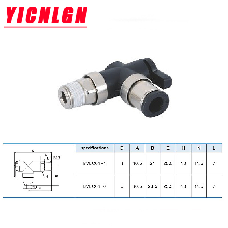 PISCO shape hand valve switch BVU4/BVU6/BVC4/BVC4/BVLC6/BVLC5/BVLC01-4-6-M5-01 mini ball valve switch