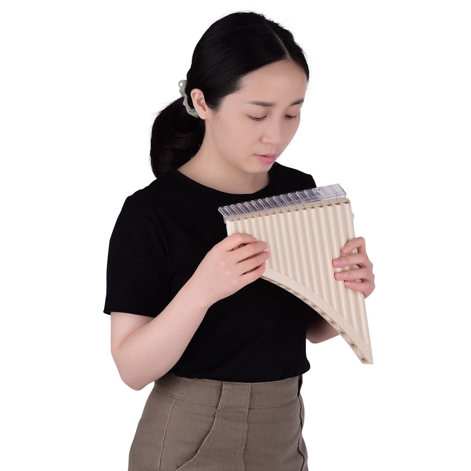 16 Pipe Pan Flute Panpipes C Key Pan Pipes for Beginners Students with Mouthpiece Carry Bag