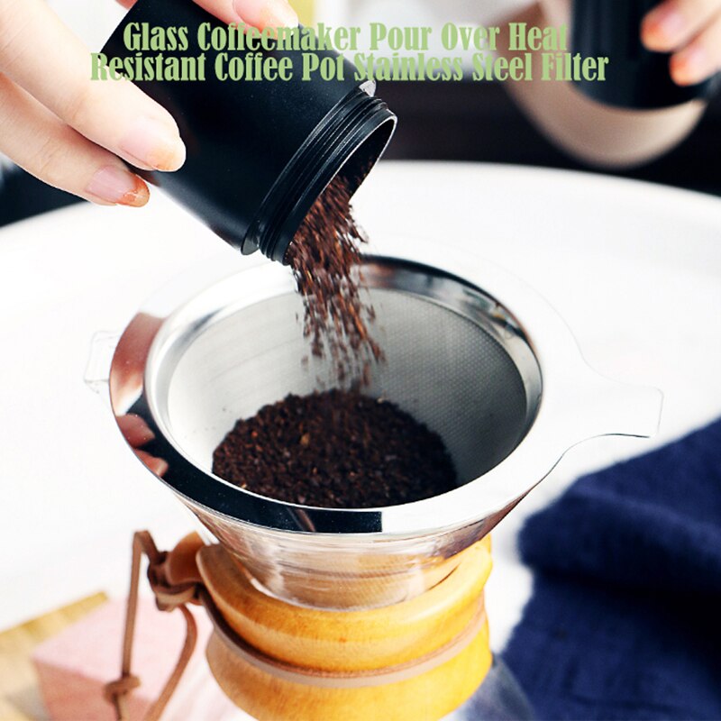 Resistant Glass Coffee Maker Coffee Pot DIY Kitchen Espresso Coffe Machine With Stainless Steel Filter Pot 300/400/500/700ml