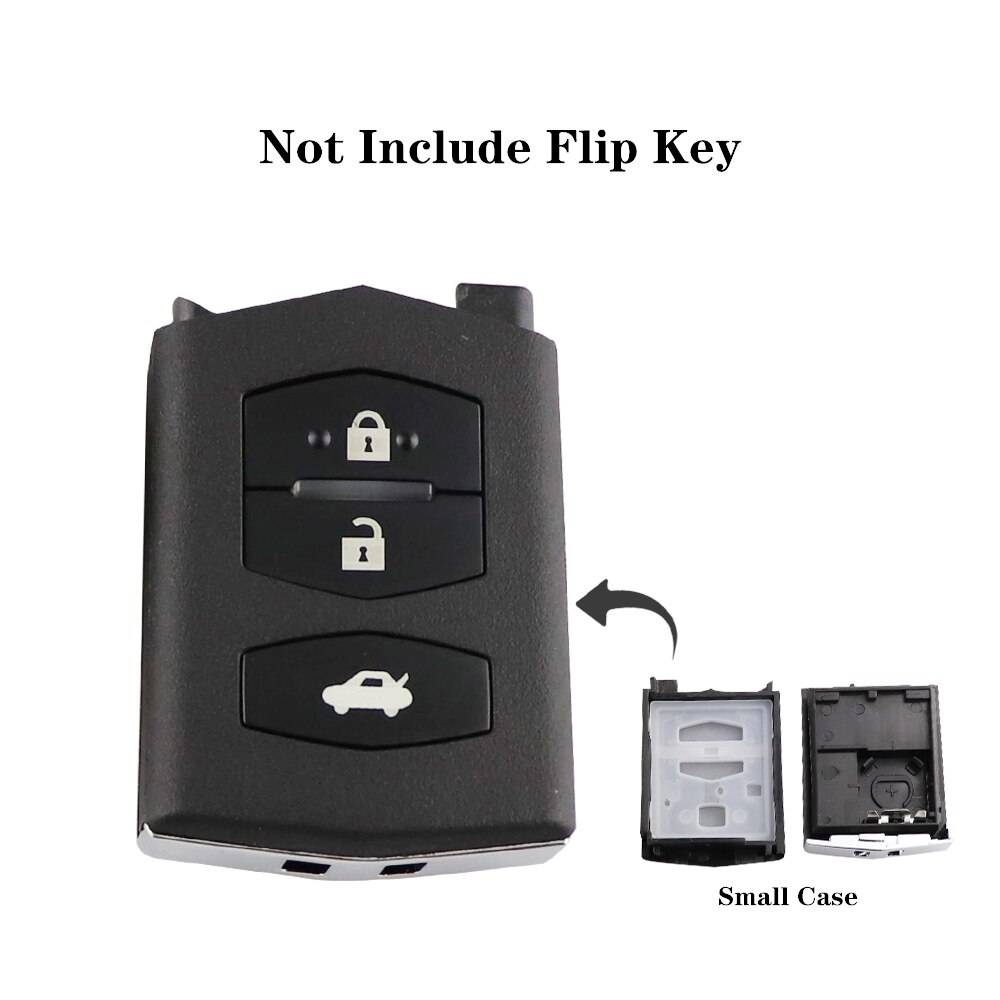 YIQIXIN Remote Key Case Fob Shell Flip Folding 2/3/4 Button For Mazda 2 3 5 6 M6 MX5 CX5 CX7 CX9 RX8 With Uncut Blade Head Cover: 3BT Small Case