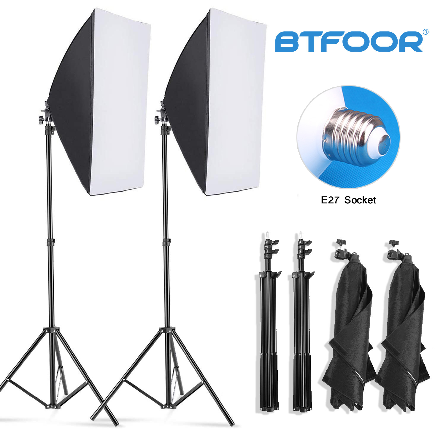 Professionelle Fotografie Softbox Beleuchtung Softbox mit Stativ E27 Fotobirne Dauerlichtsystem für Fotostudio