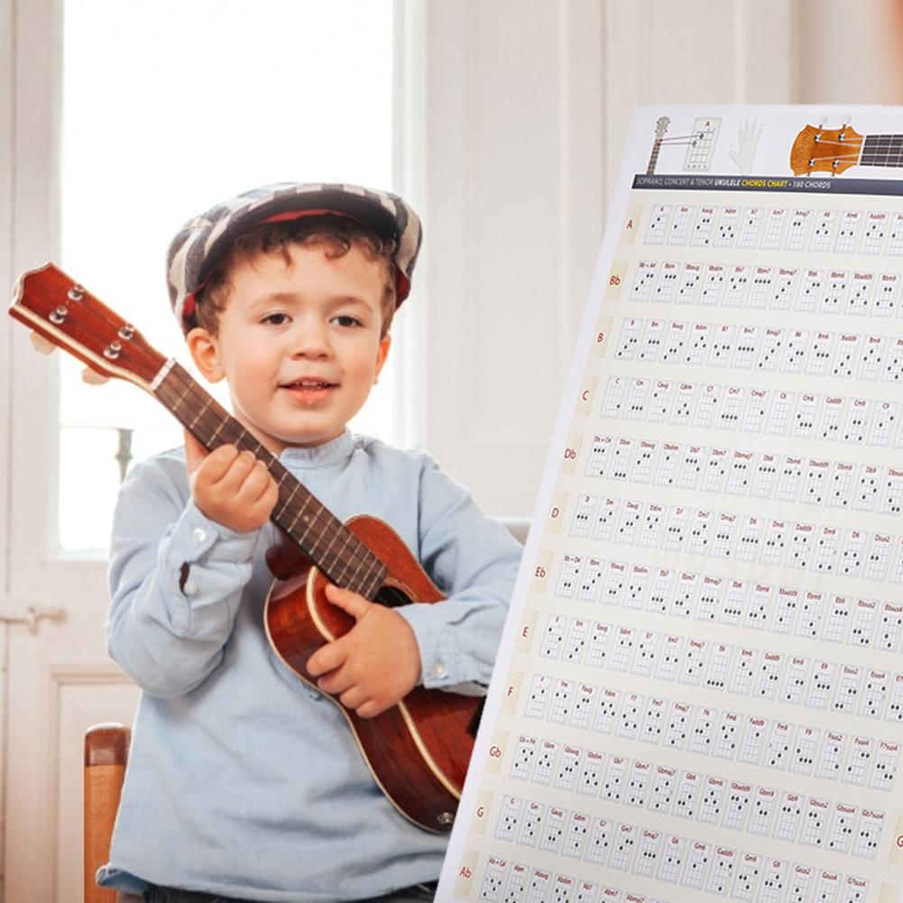 Ukulele Chord Chart Poster Tool Lessons Music Learning Aid Reference Tabs Chart 16x12Inch /24x16Inch