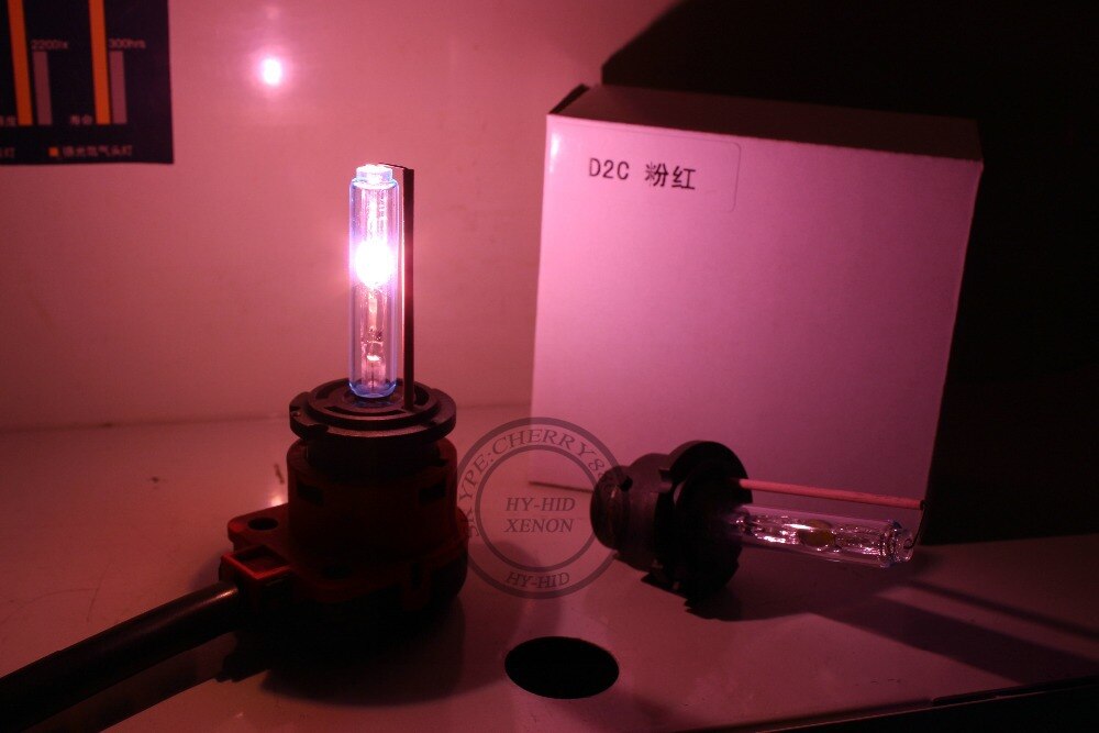 2Pcs D2S/D2C/D2R Car HID Xenon Replacement Light Lamp Bulb Car Headlight Lighting 35W PINK