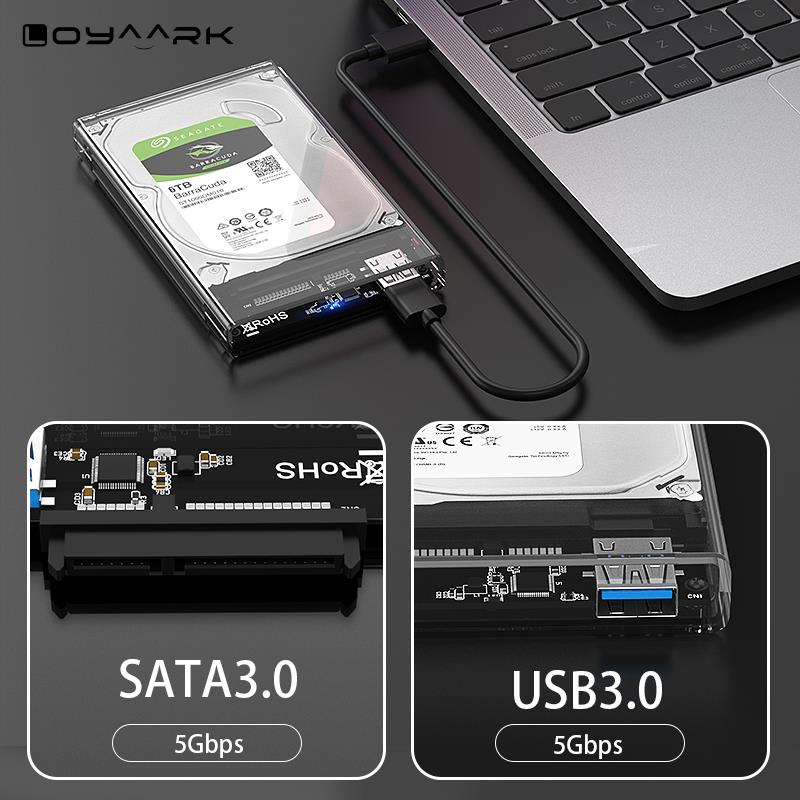 Sata to USB 3.0 Adapter 2.5 Inch SSD HDD Universal Box Hard Drive Enclosure Hardisk Protective Case Max 6TB For Samsung Kingston