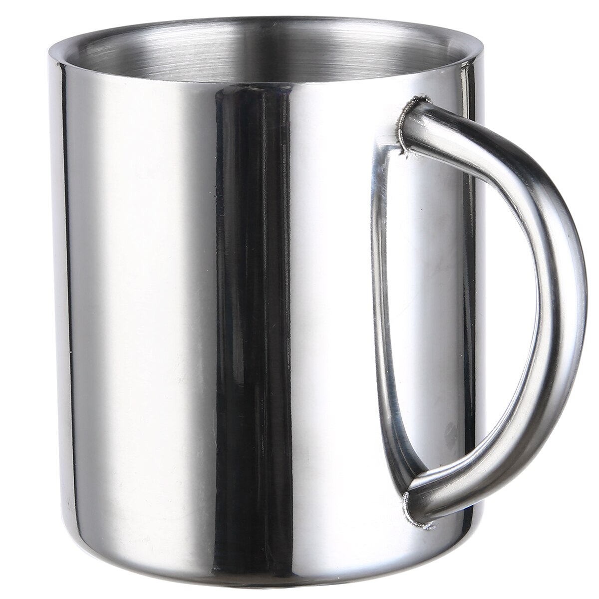 Stainless Steel Double Wall Mug Coffee Tea Water Cup With Handle Multi Metal Gargle Cup Wide Mouth 200ml Portable Durable
