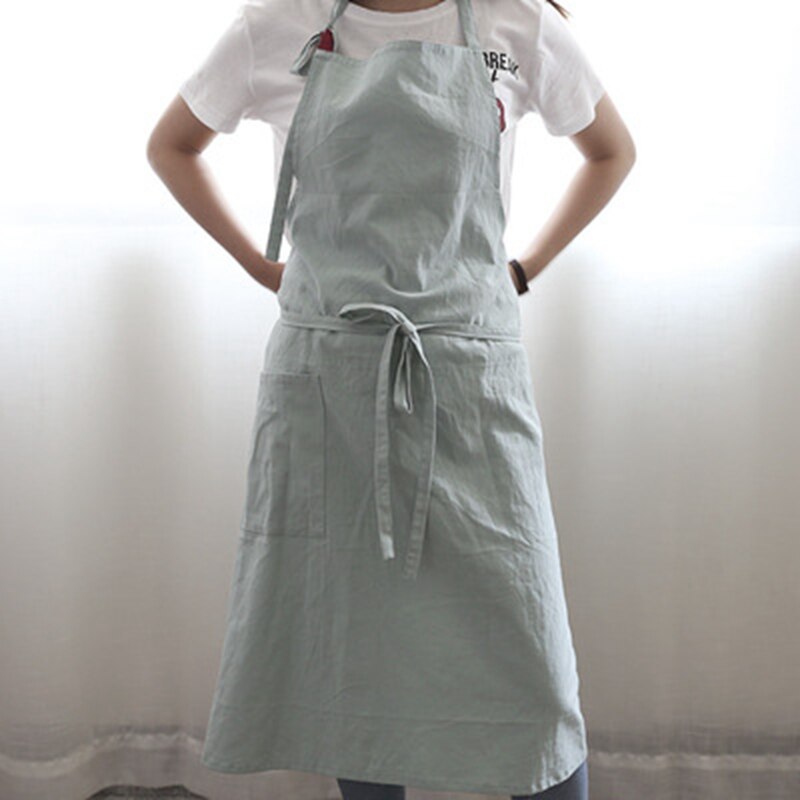 Delantal de cocina para mujer, chaleco antiincrustante, accesorios de limpieza del hogar, delantal de trabajo con bolsillo: Green
