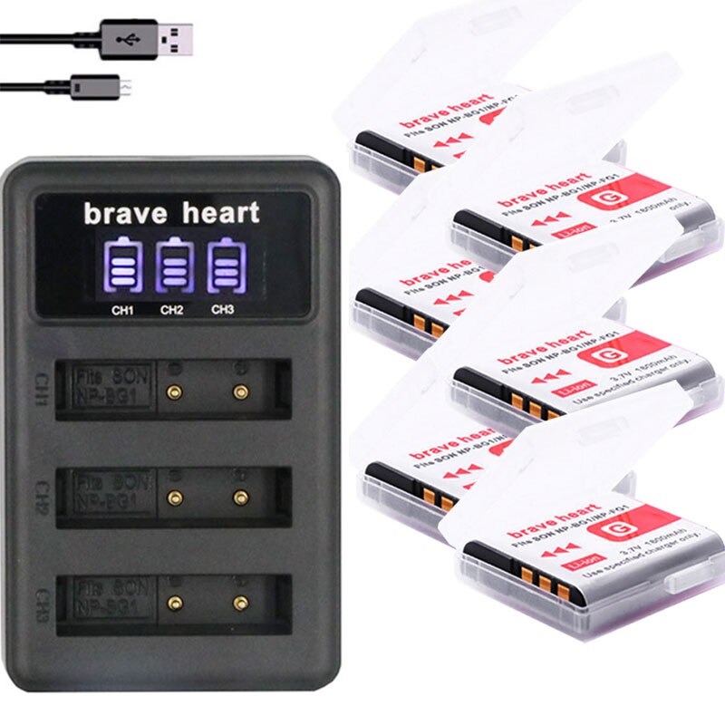 Batería NP-BG1/FG1 NP-BG1 NP BG1 FG1 para SONY, cargador de 3 ranuras, DSC-H3, DSC-H7, DSC-H9, DSC-H10, DSC-H20, DSC-H50