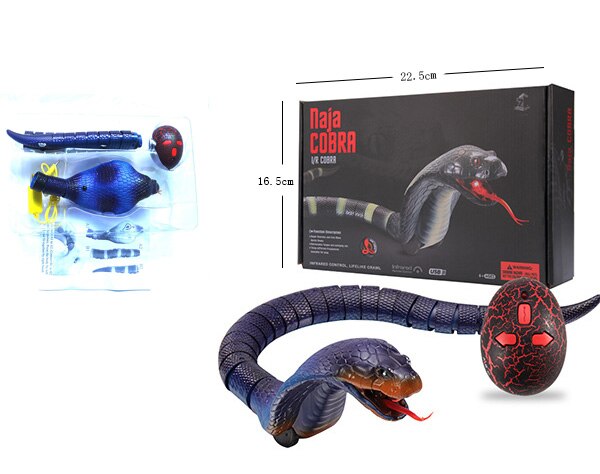 Jouet serpent Cobra De Brinquedo électronique assemblé, animaux De compagnie, télécommande infrarouge, Simulation De serpent à sonnette avec USB: blue
