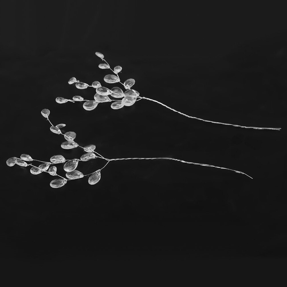 50 Stems 16cm Artificial Bouquet DIY Water Acrylic Flower Wire Stems Crystal Diamante Flower Branches Bead Sprays Wedding