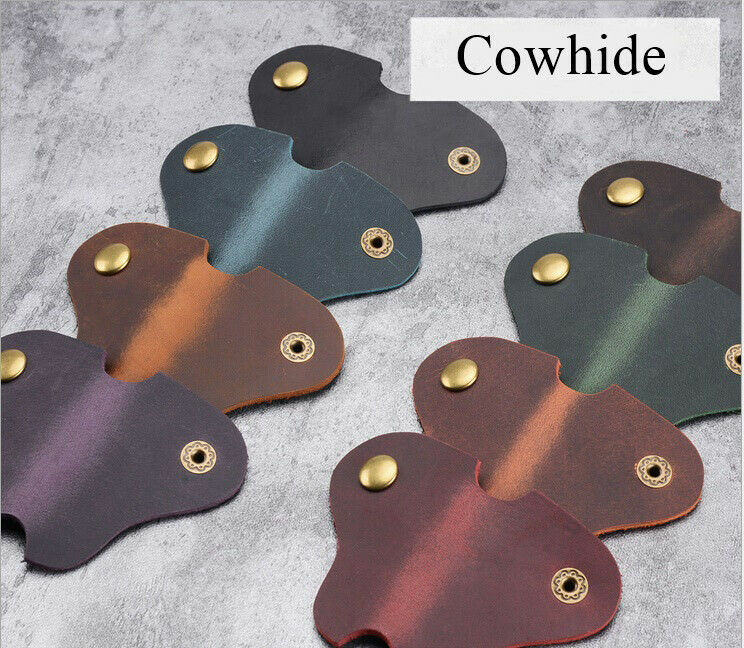 Organizador de cables para auriculares, soporte enrollador de cuero de vaca, 2 unidades