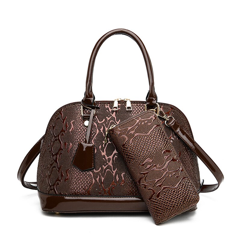 2 set di Alta Qualità di Modo Borsette Borsa Delle Donne In Rilievo di Cuoio Borse A Spalla Stile Etnico Nazionale di Crossbody Borsa Delle Signore di Sacchetto Borsoni: Brown
