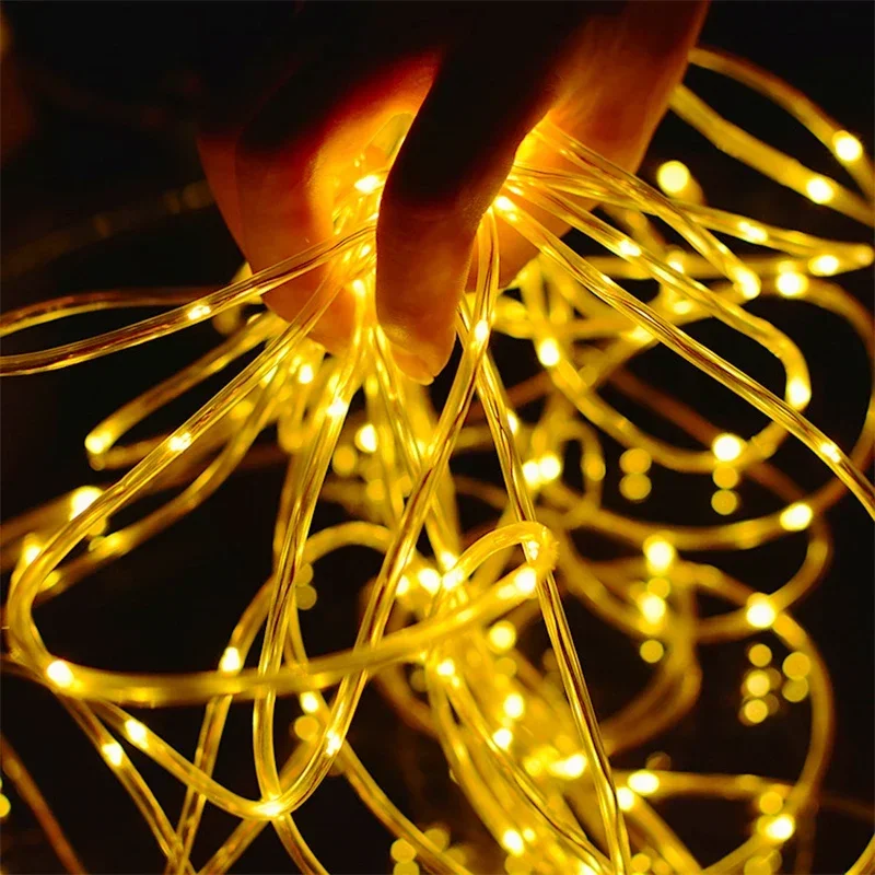 Outdoor Solar Tube Touw Led Licht Tuin Kerst Decoratie Fairy String Light 32 m/22 M/12 M/7 M Outdoor Bruiloft Led Lamp