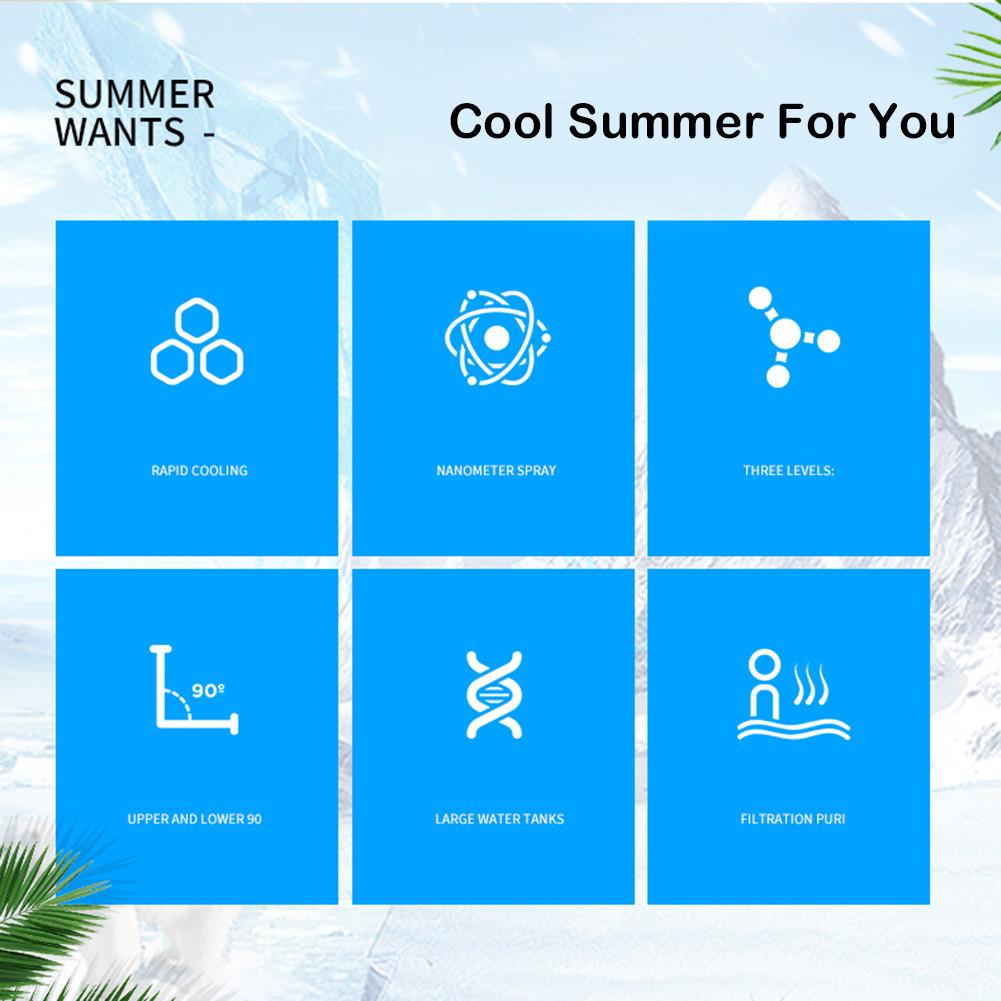 Mini Air Conditioner Fan Portable 3 in 1 Personal Space Air Cooler Desktop Cooling Fan Humidifier for Office Home Kitchen