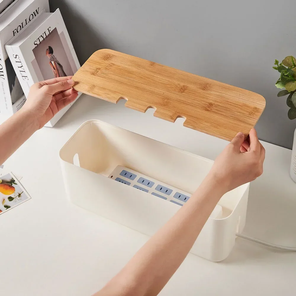 Caja de gestión de cables, organizador , caja de cables de alimentación segura y ecológica, ocultar cables, mantener los cables de alimentación limpios y ordenados para el hogar