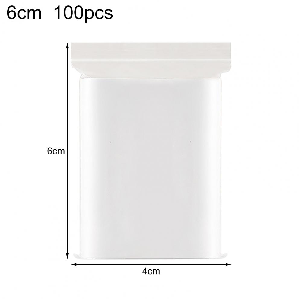 100Pcs/Set Zipping Plastic Bag Well Sealed Ziplocks Bag Zipper Sealing Bag Fresh Keeping Food Storage Pouch Gallon Bags: 6 cm