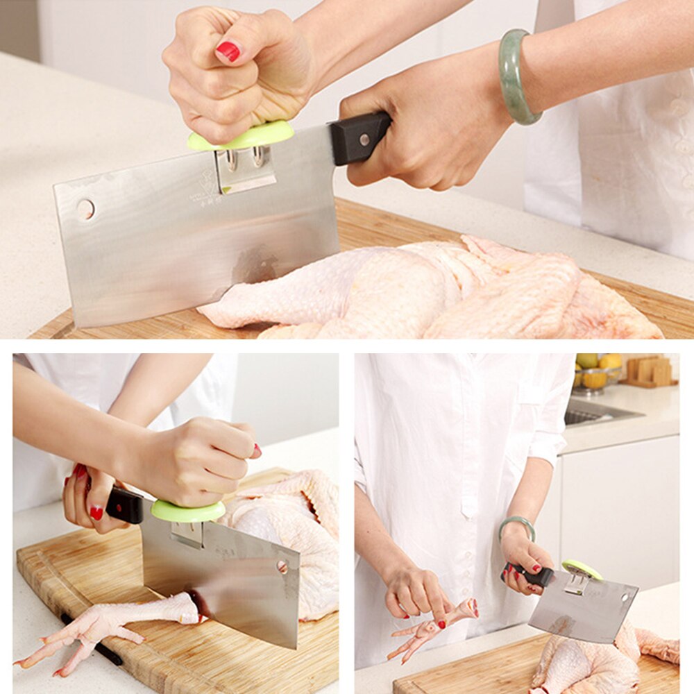 Kitchen chopping aids stainless steel tool holder helps cut chicken bones chopped auxiliary knife holder kitchen knife cap
