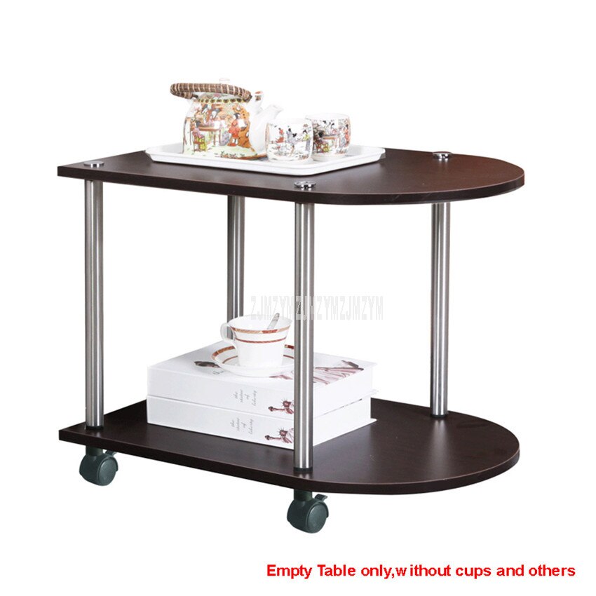 2 Layer Multi-functional Balcony Movable Tea Table With Wheel Living Room Bedroom Sofa Side Corner Modern Low Table
