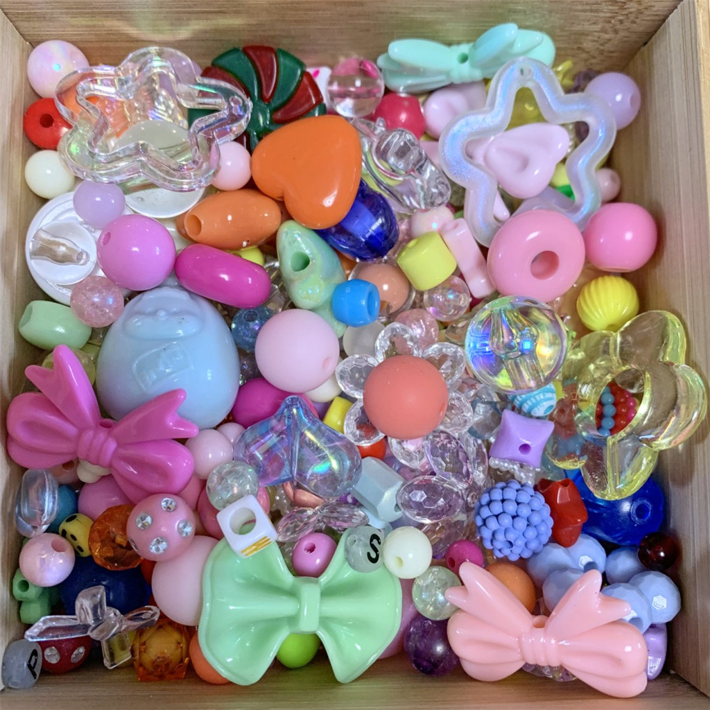 50 g/paquete de cuentas sueltas acrílicas de colores mezclados de estilo mixto para pulsera, collar, suministros de joyería, accesorios hechos a mano DIY: Morado