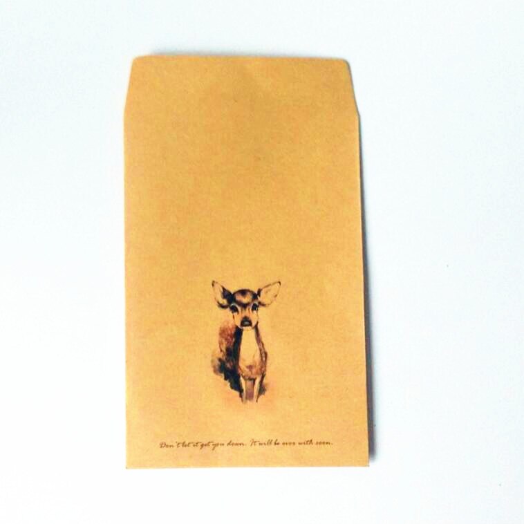 10pcs/lot cute Deer series kraft paper envelopes letter Paper Envelope Craft post vitations for office school: Little Deer