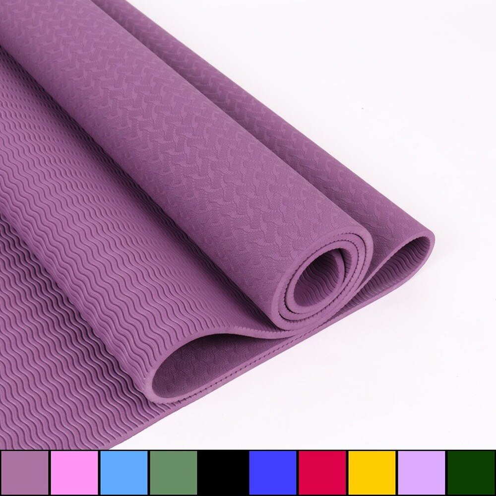 183*61*8Mm Yoga Mat Tpe Pad Voor Fitness Grote Gym Oefening Apparatuur Voor Pilates Trainning Sport accessoires Yoga Mat Tas Paars