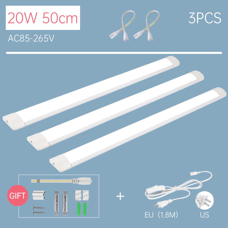 T5 T8 Tubo de luz LED 220V 30cm 60cm 120cm Lámpara de pared Bombilla Lampada 20W Tobe lampa 2FT 4FT Para el hogar Cocina interior Iluminación Lámpara de barra de luz fluorescente con tubo súper brillante: Blanco / Marrón