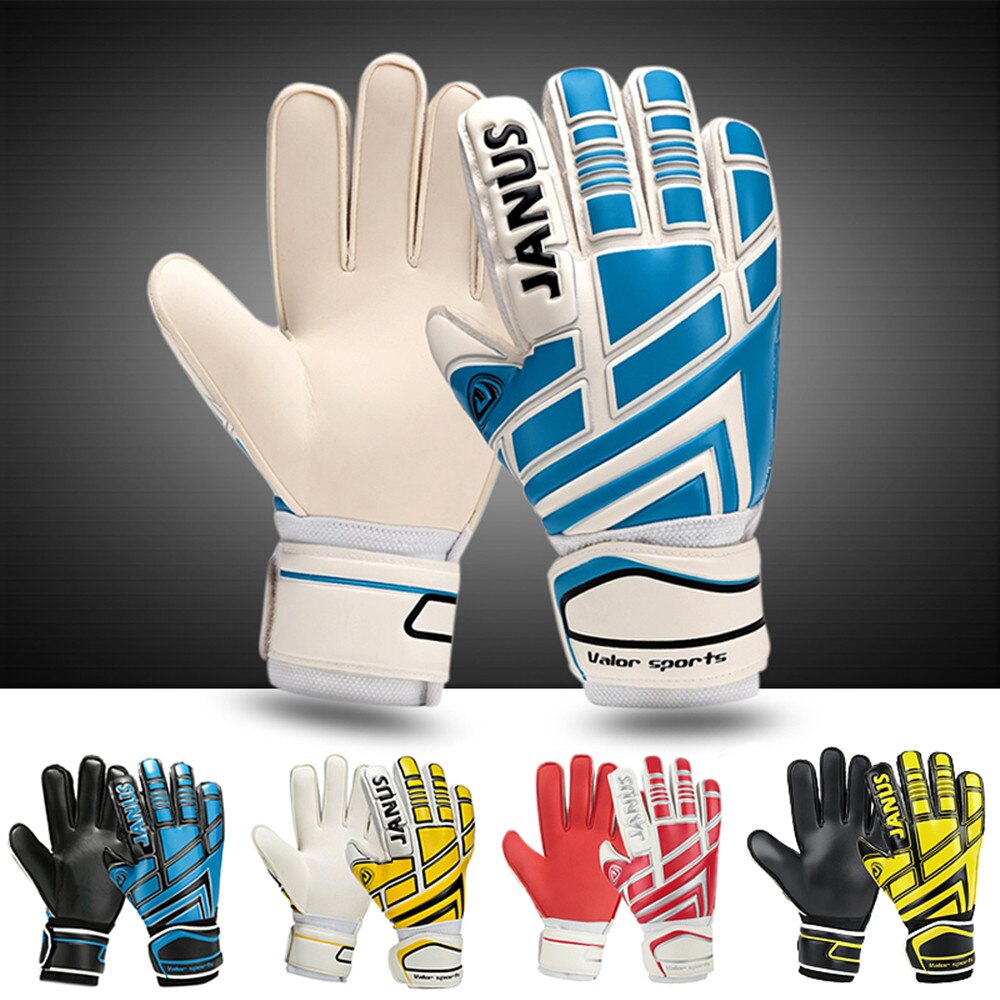 Full latex goalkeeper gloves kids men football goal keeper anti-slip finger guard goalie soccer glove sports safety