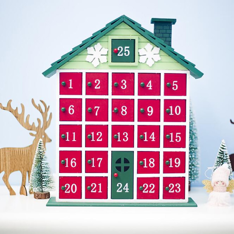 Wooden DIY Christmas Tree Advent Calendar Birthday Advent Calendar Green house calendars Year Decor